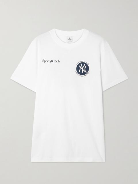 Sporty & Rich + New York Yankees printed cotton-jersey T-shirt White