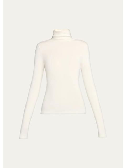 The Row Camron Cotton Rib Turtleneck Top