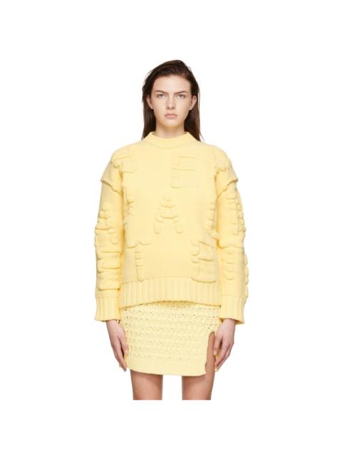 Bottega Veneta Yellow Alphabet Chenille Sweater