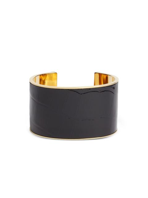 DSQUARED2 crocodile-effect cuff bracelet