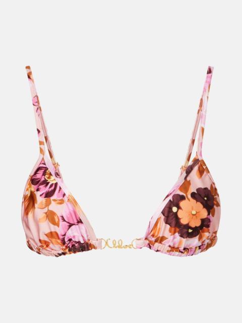 Chloé Logo floral bikini top