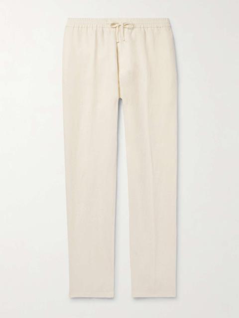Canali Straight-Leg Linen Drawstring Trousers