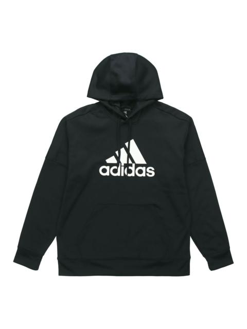 adidas adidas Logo Printing hooded Pullover Sports Black DH9018