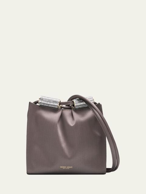 GIORGIO ARMANI Satin Shoulder Bag with Rhinestone Detail
