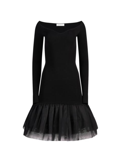 NINA RICCI sweetheart-neck tulle-panel dress