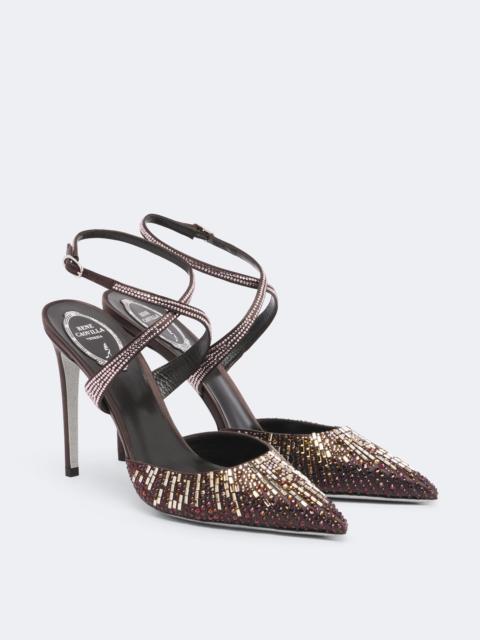 RENE CAOVILLA Swarovski®-embellished satin pumps