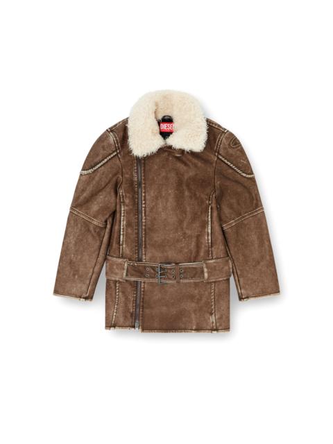Diesel DOUBLE-BREASTED AVIATOR-BIKER COAT