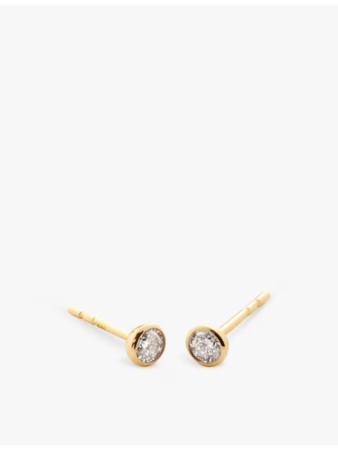 MONICA VINADER Solitaire 18ct Yellow Gold-Plated Vermeil Sterling-Silver And 0.082ct Brilliant-Cut Lab-Grown Diamon