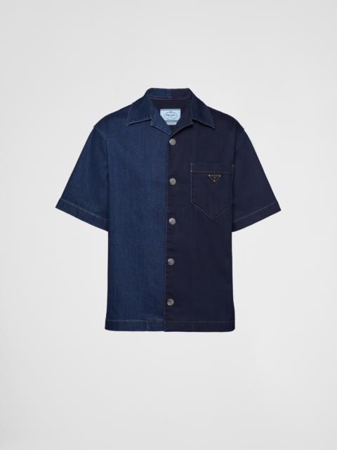 Double Match washed denim shirt