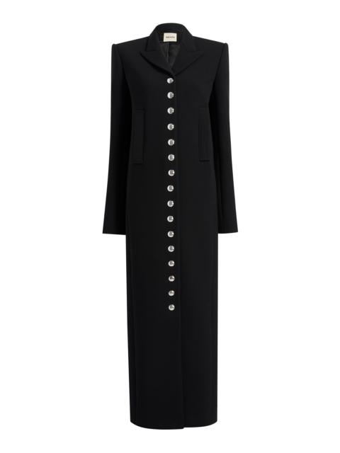 Saphra Buttoned Wool-Blend Coat black