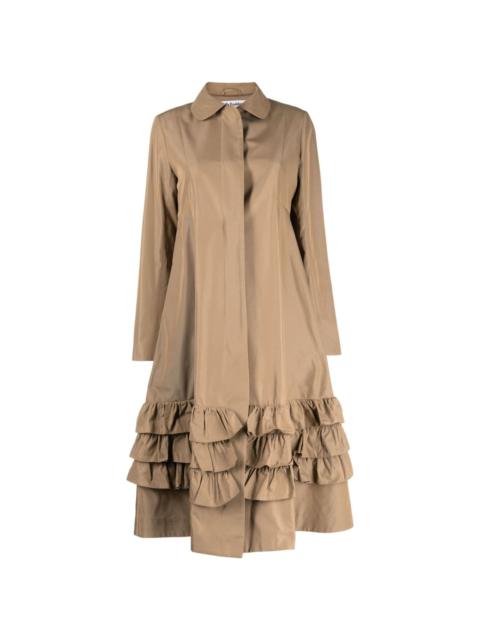 Molly Goddard Lacey ruffle-trim twill coat