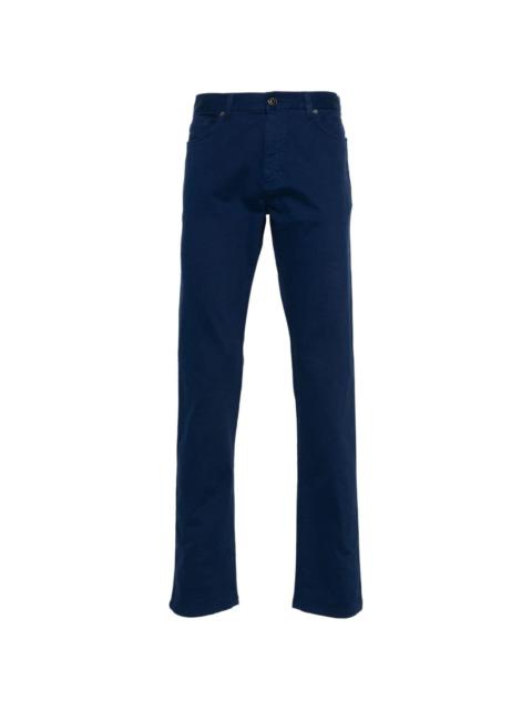 cotton straight-leg trousers