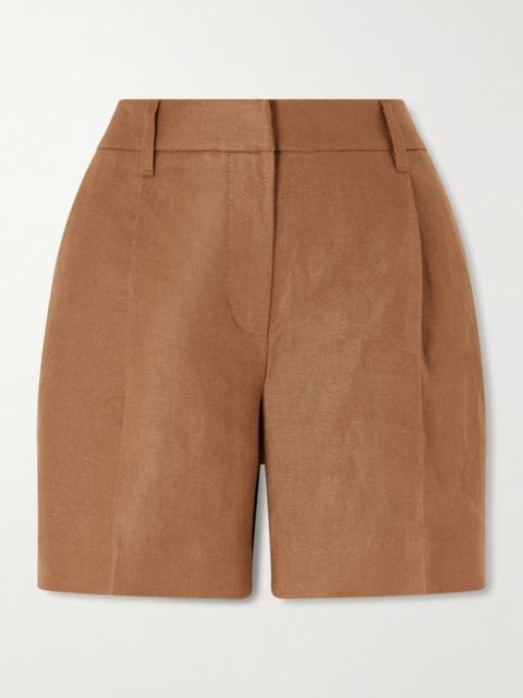 Brunello Cucinelli Pleated Linen-twill Shorts