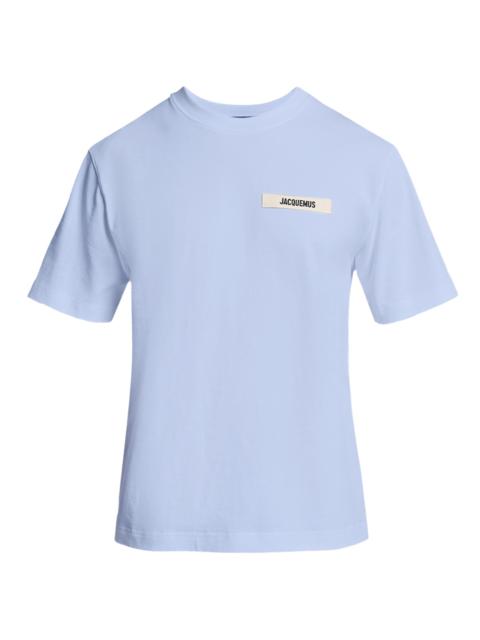JACQUEMUS Men's Grosgrain Logo Cotton T-Shirt - Light Blue