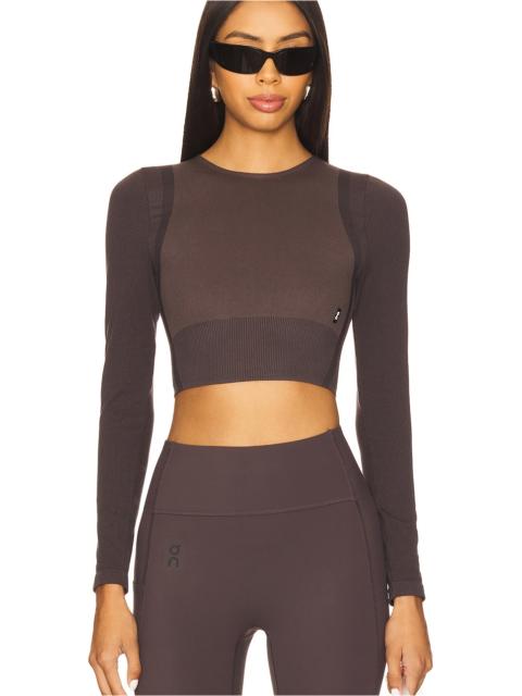 On Studio Knit Crop Long Sleeve Top