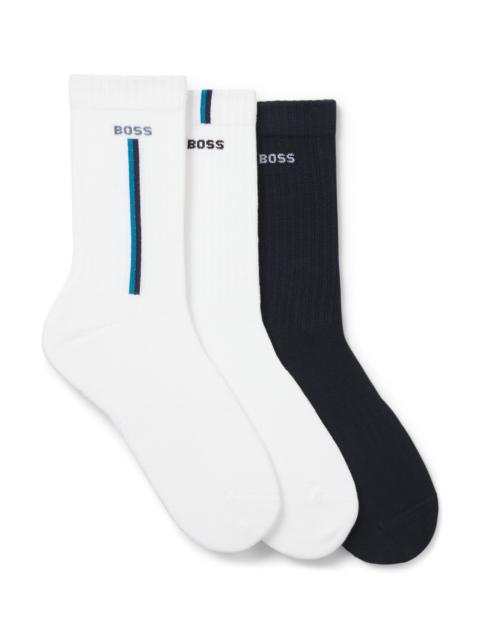 BOSS THREE-PACK OF SHORT-LENGTH SOCKS WITH LOGO DETAILS
