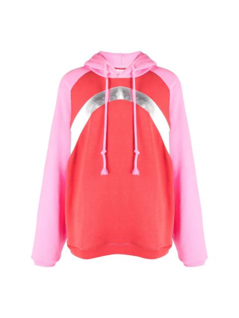 colour-block cotton hoodie