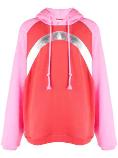 colour-block cotton hoodie