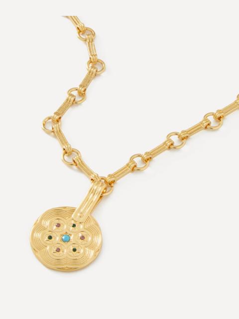 RIXO 18ct Gold Plated Sol Pendant Necklace