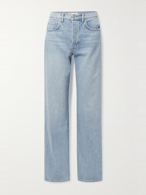 GRLFRND Brooklyn distressed high-rise straight-leg jeans