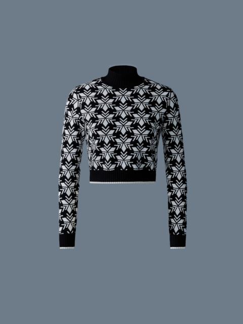 MACKAGE LAN-SF Snowflake Jacquard knit top