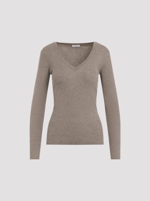 Brunello Cucinelli Brunello Cucinelli Ribbed V-Neck Sweater