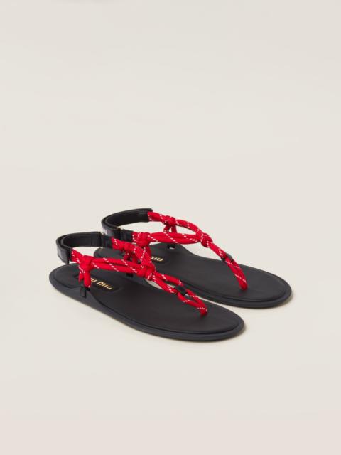 Miu Miu Riviere cord and leather sandals