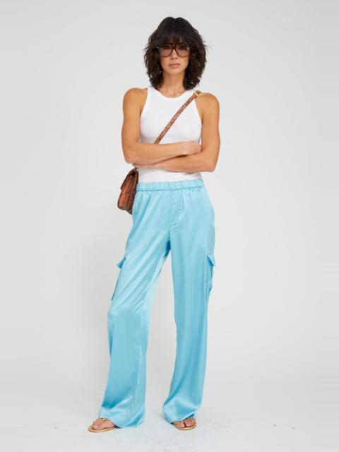 SPRWMN SILK CHARMEUSE CARGO PANTS