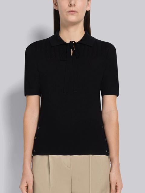 Thom Browne Fine Merino Wool Keyhole Polo