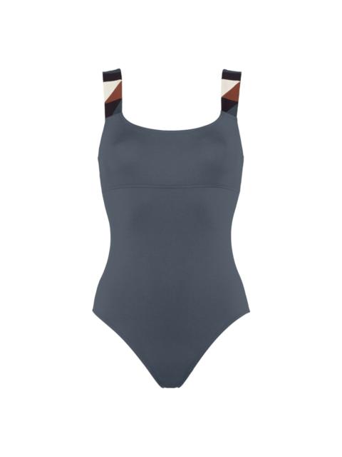 Tempo graphic-strap swimsuit