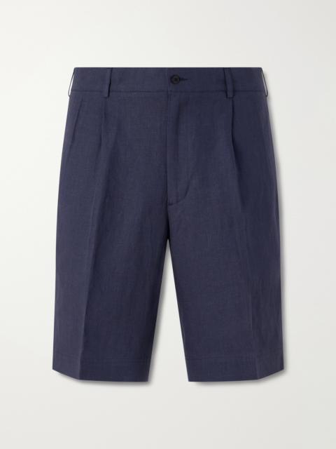 RUBINACCI Straight-Leg Pleated Linen Shorts