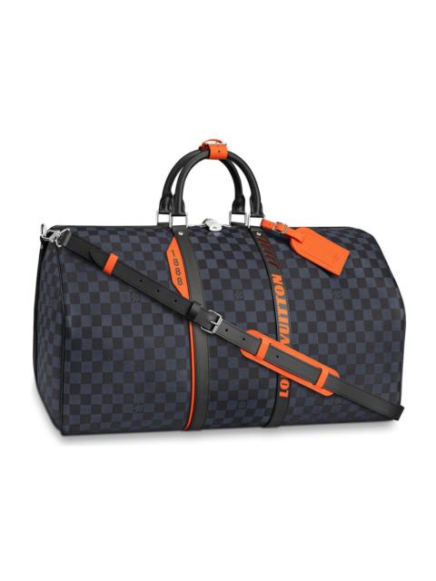Louis Vuitton Louis Vuitton Keepall Bandouliere Damier Cobalt Race 55 Blue Orange