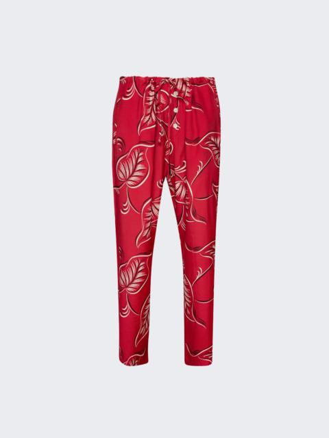 Creeping Begonia Pajama Pants Red And White