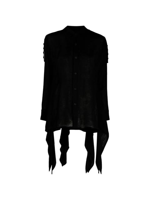 Yohji Yamamoto asymmetric-hem long-sleeve shirt