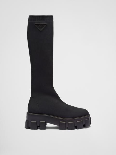 Prada Monolith knit boots