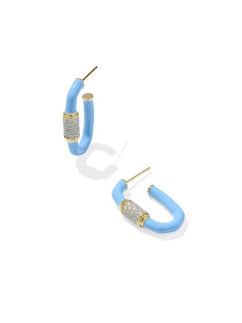 KENDRA SCOTT Emery Gold Enamel Hoop Earrings