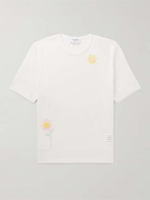 Thom Browne Embroidered Cotton-Jersey T-Shirt