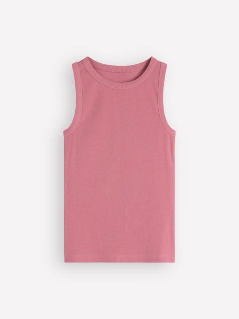 BODEN Ribbed Cotton Tank-Heather Rose
