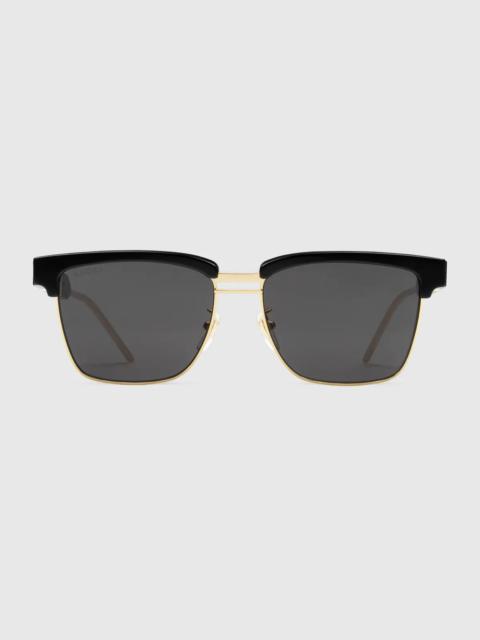 Square metal and acetate sunglasses