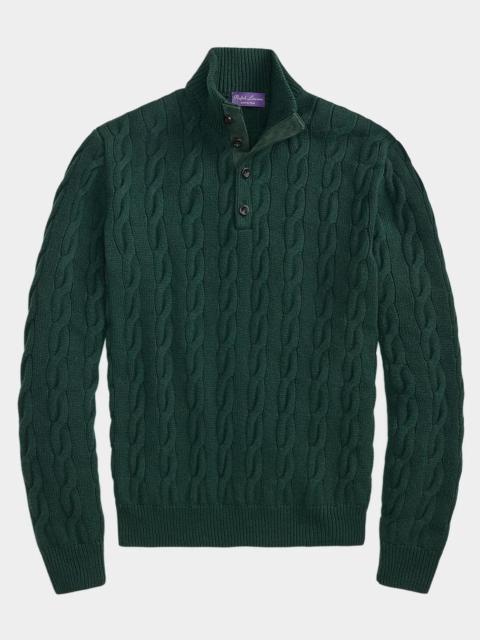 Ralph Lauren Men's Cable-Knit Cashmere Mock Neck Sweater