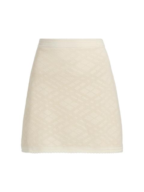 Burberry Women's Prue Check Wool Knit Skirt - Ceramic White