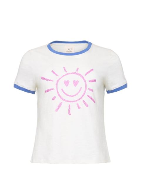 Cinq à Sept smiling-sun rhinestone-embellished T-shirt