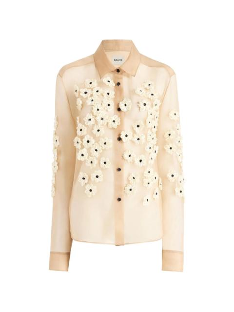 KHAITE Khaite Argo Floral-embellished Shirt