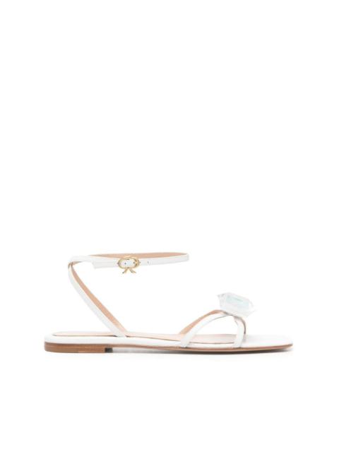 flat crystal strappy sandals