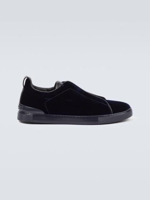 Triple Stitch suede-trimmed sneakers