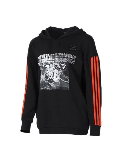 adidas (WMNS) adidas Neo Graphuc Hoodies 'Black Orange' GD2187