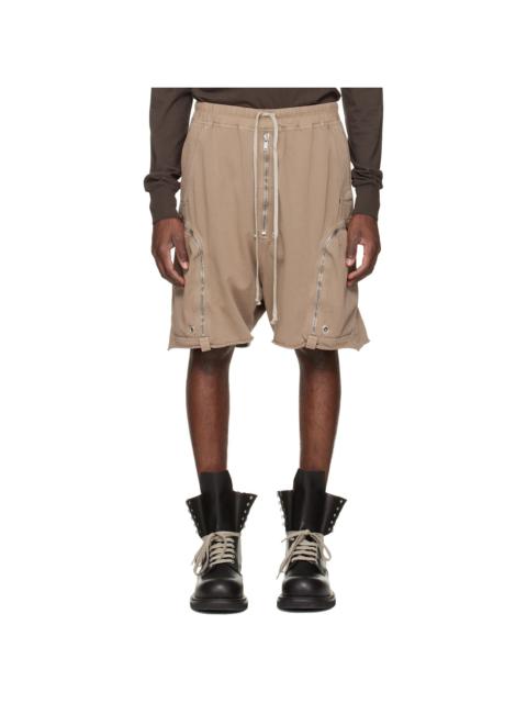 Rick Owens DRKSHDW Taupe Temple Bauhaus Pods Shorts