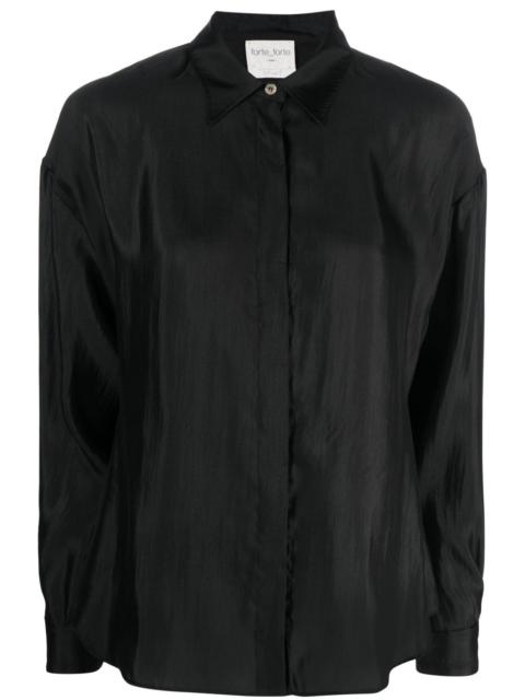 forte_forte long-sleeve silk blend shirt