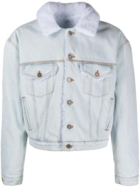 faux-fur collar denim jacket