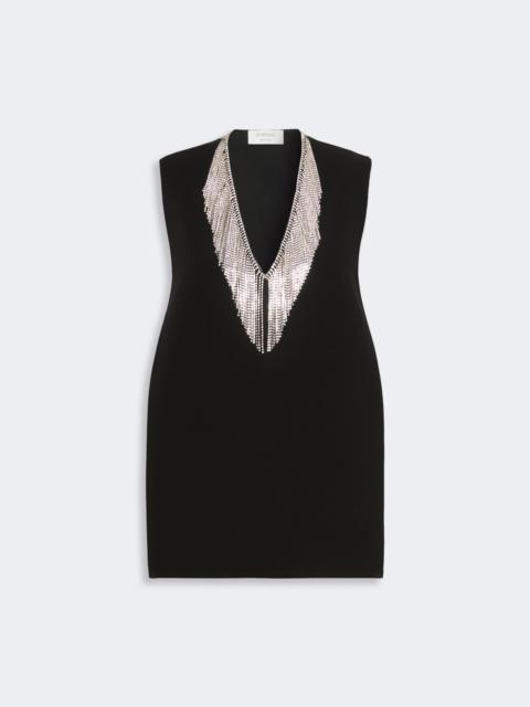Sportmax FAGLIA Rhinestone-detail sleeveless cady top - BLACK